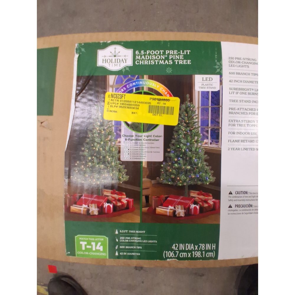 Holiday Time TG66M2BJHD00 6.5' Pre-Lit Madison Pine Green Artificial Christmas Retail $99.00