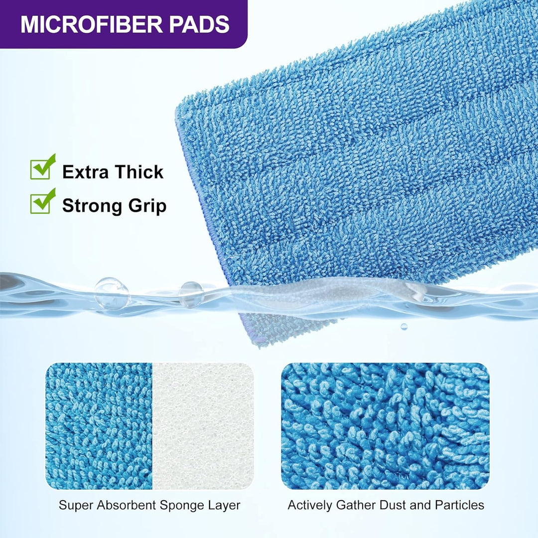 Star Maktion 3 Pack Mop Pads Compatible with Swiffer Wet Jet Mops, Washable Microfiber Mop Pads for Wet & Dry Use Mop Pad Refills, Durable and Fitting for Home/Office Cleaning (Blue) Retail $13.00