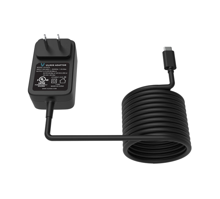 Vilros 27W -5V/5A USB-C Power Supply Compatible with Raspberry Pi 5 & Apple Devices with USB-C Charging Port (Black)