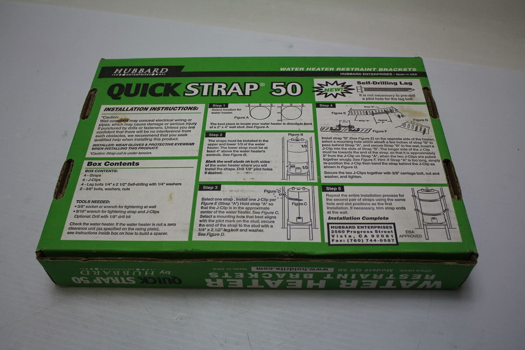Holdrite QuickStrap QS-50 Galvanized Water Heater Strap Supports up to 80Gal New