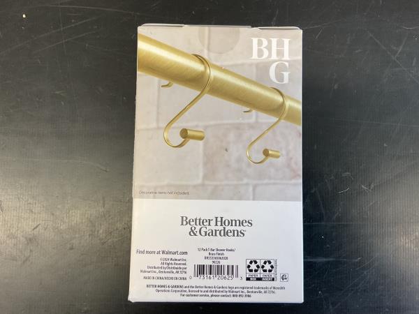 Better Homes & Gardens Shower Hooks brass finish Retail $12.74