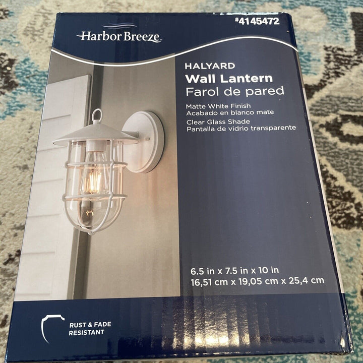 Harbor Breeze Halyard 1-Light 10-in White Outdoor Wall Light