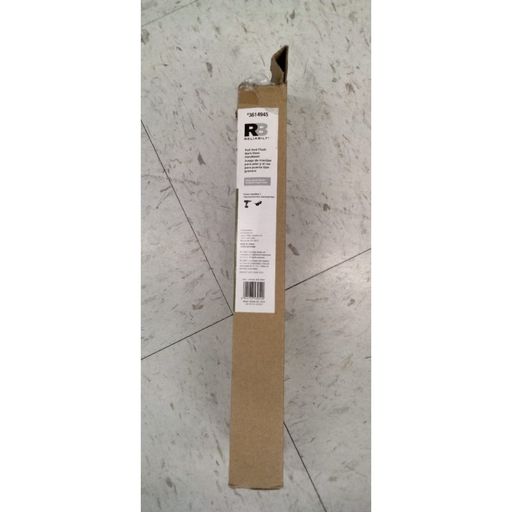 RELIABILT Pull & Flush Barn Door Handleset #3614945 Matte Black 11.5" Long