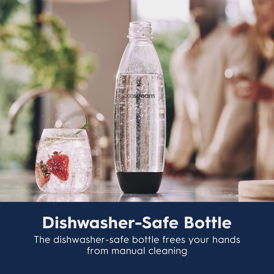 SodaStream Terra Sparkling Water Maker (Black) with CO2 and Dishwasher Safe Bottle
