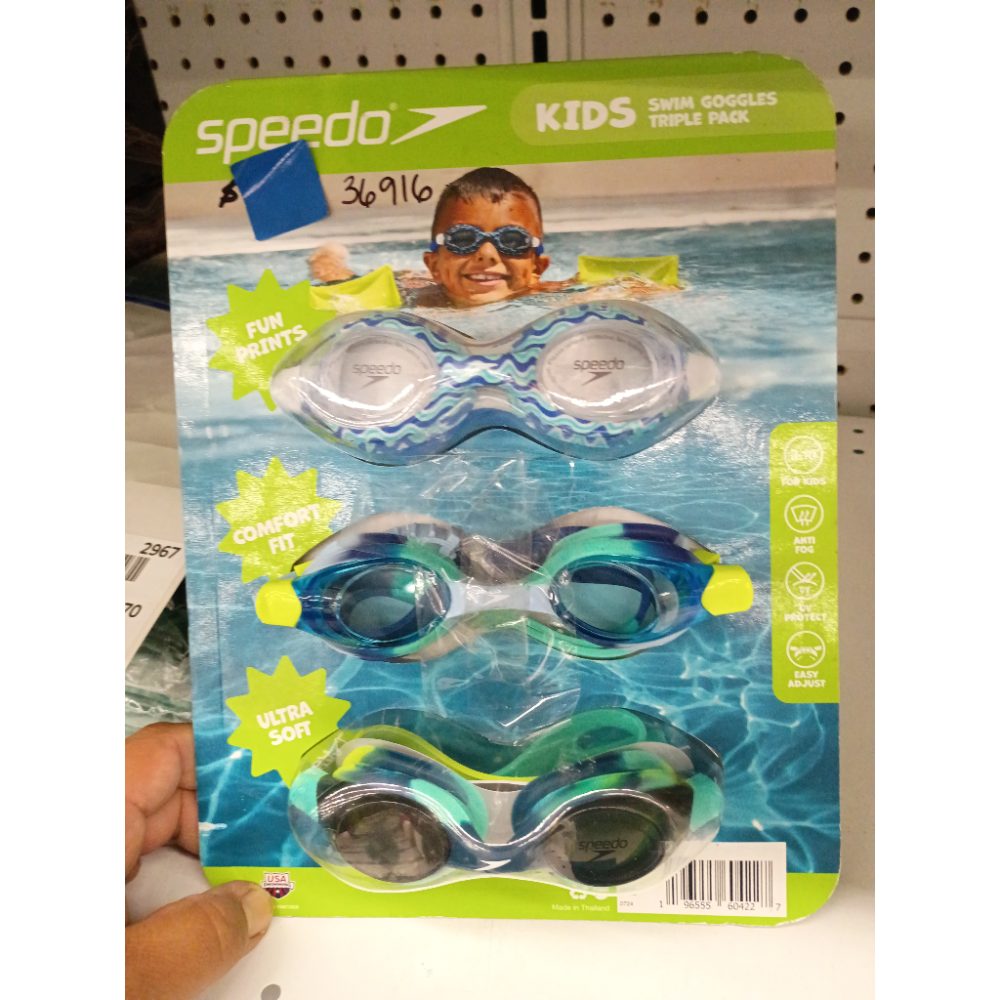 Speedo Kids Swim Goggles - 3 pairs - Blue & Green (ages 3-10)