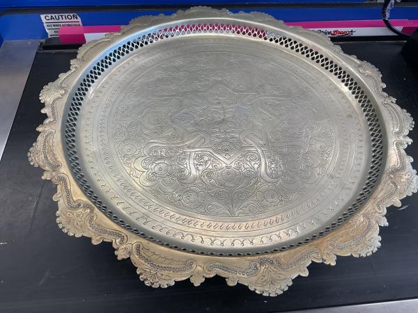 Antique Octagonal Silver-Plated Ice Bucket - Ornate Decorative Tray Retail $150.00