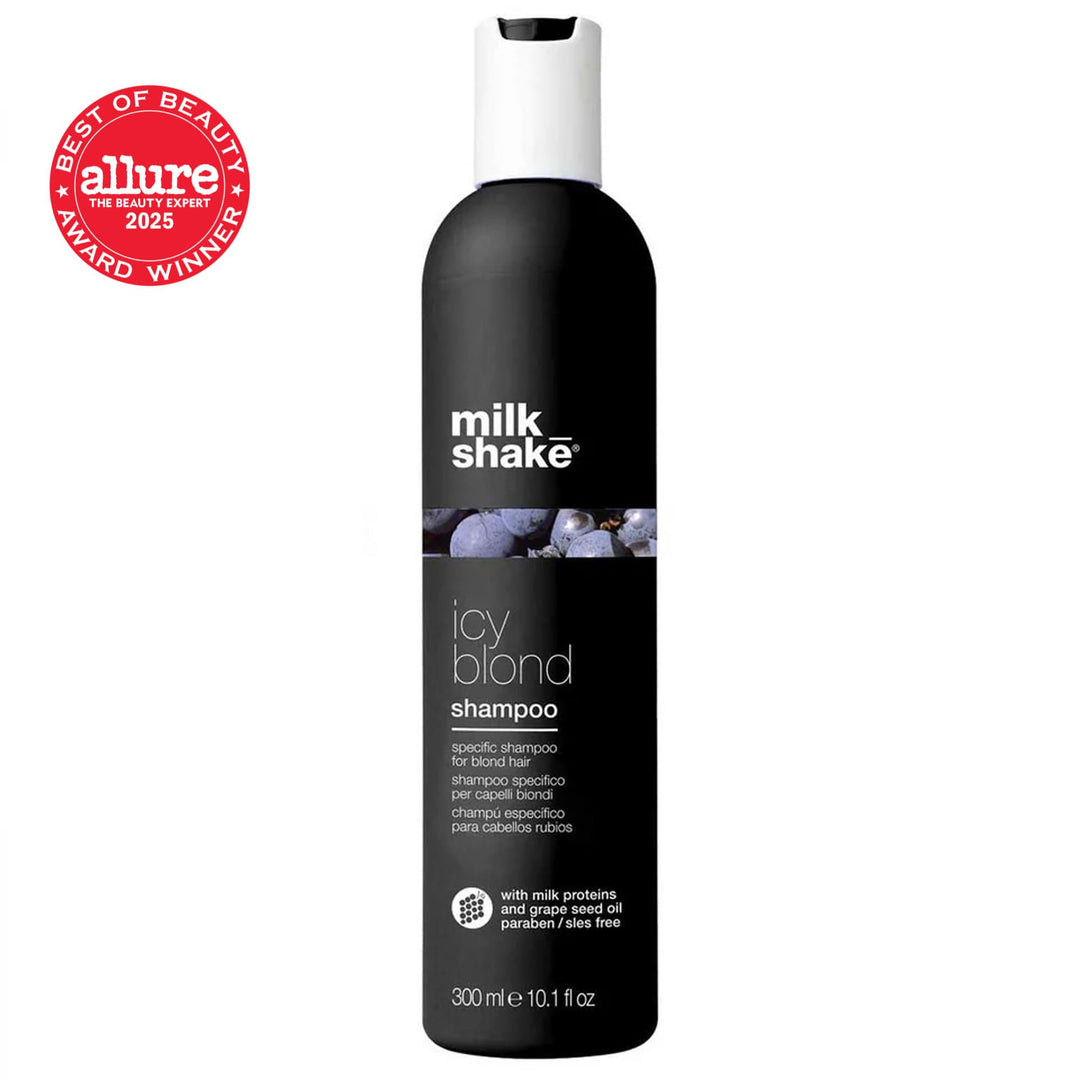 milk_shake icy blond shampoo | award winning shampoo with black pigment to cool brassy tones and enhance platinum blonde hair | ideal for maintaining icy, ash-toned color 10.1 fl oz