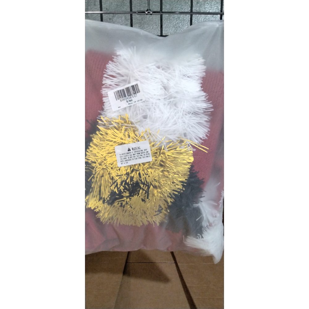 Men's Ugly Christmas Sweaters, Funny Novelty 3D Tinsel Santa Claus Knit Sweater for Adults, Traditional Crewneck Long Sleeve Pullover for Holiday Party Festive Decorations, Large Red Retail $35.00