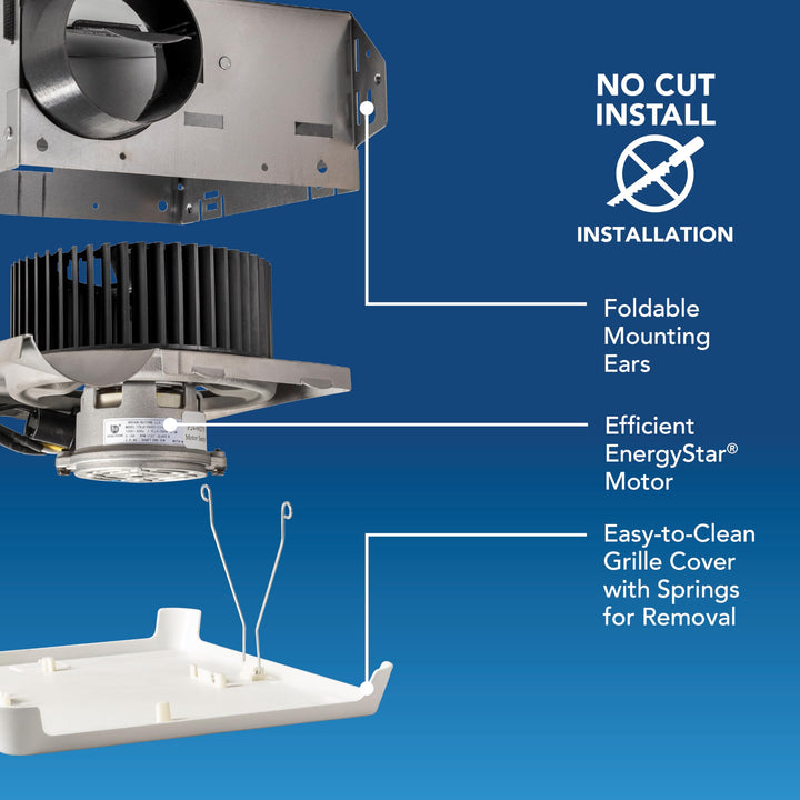 Broan-NuToneÂ® 688E Bathroom Exhaust Fan, 50 CFM Energy Star Exhaust Fan, 2.0 Sones