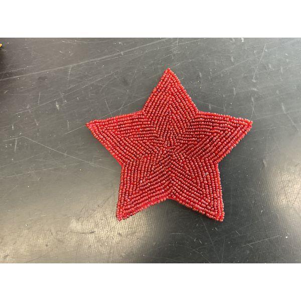 Beaded Star Coaster - Red Retail $4.00
