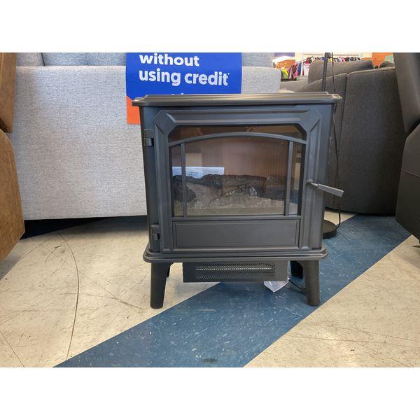 Electric Fireplace Stove - Freestanding Heater, Realistic Flame Effect, Black Retail $180.00