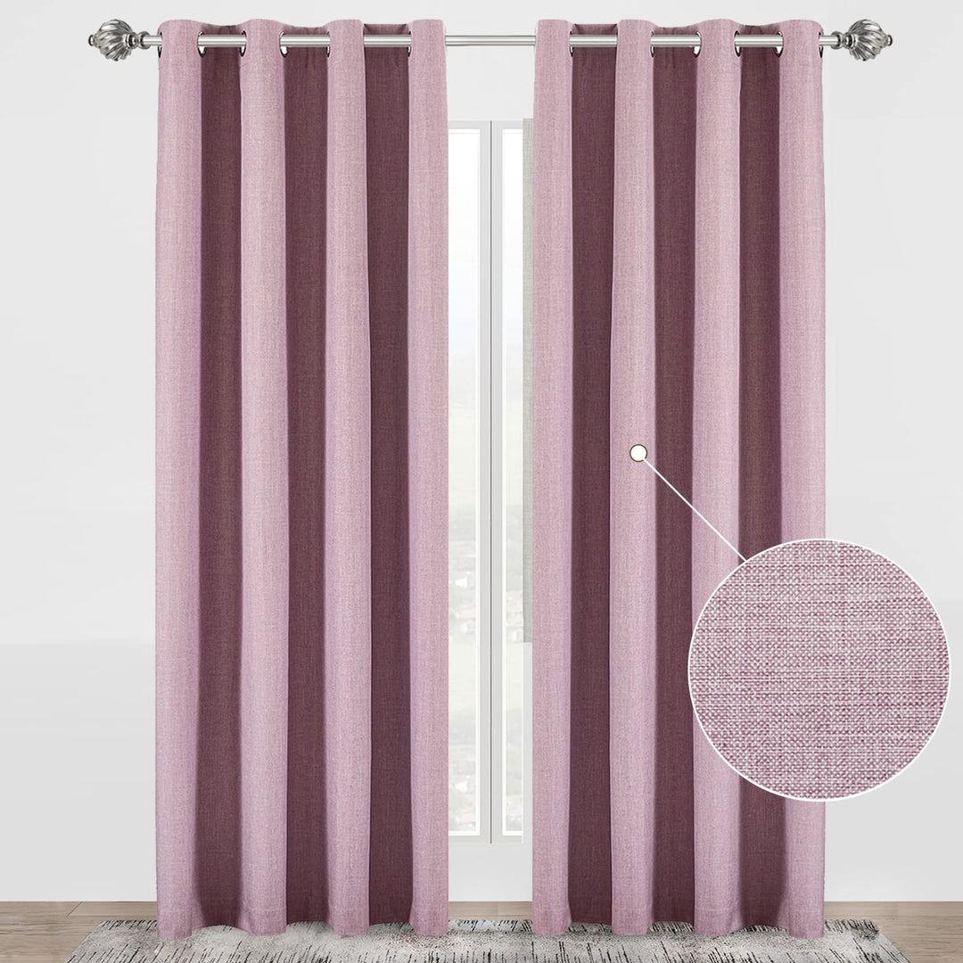 D E CURTAIN 100% Blackout Curtains for Bedroom, Full Room Darkening Curtains 96 inches for Quality Sleep Long 2 Panels(52 x 96 Inch,Light Purple Drapes)