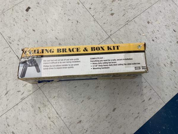 RACO RETRO-BRACE Ceiling Brace & Box Kit - 2-1/8" Deep Steel Box, Heavy-Duty Retail $35.00