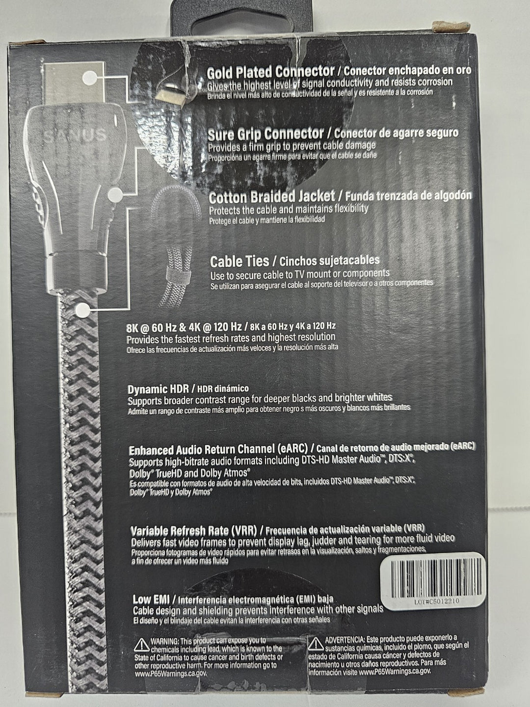 Sanus 8K ULTRA HIGH SPEES HDMI to HDMI 3.28-ft Black - 48 Gbps SAL-21HDMI1