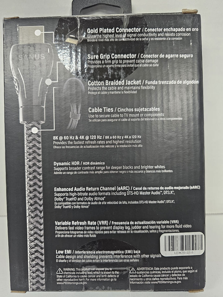 Sanus 8K ULTRA HIGH SPEES HDMI to HDMI 3.28-ft Black - 48 Gbps SAL-21HDMI1