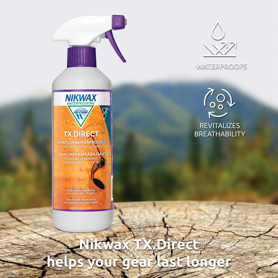 Nikwax TX.Direct Spray-On Waterproofing, 500ml, High Performance Waterproofing Renewal Treatment Restores DWR Water Repellency in Jackets, Outerwear, Rain, Ski and Snow Gear