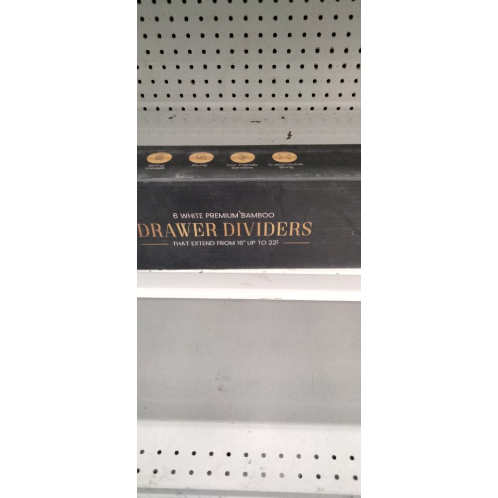 Adjustable Bamboo Drawer Divider Organizers - 6 Pack Large Expandable Drawer Organization Separators for Kitchen Utensils, Dresser, Bedroom, Bathroom, Baby Drawer, Office - 17.5â€ to 22" (White)