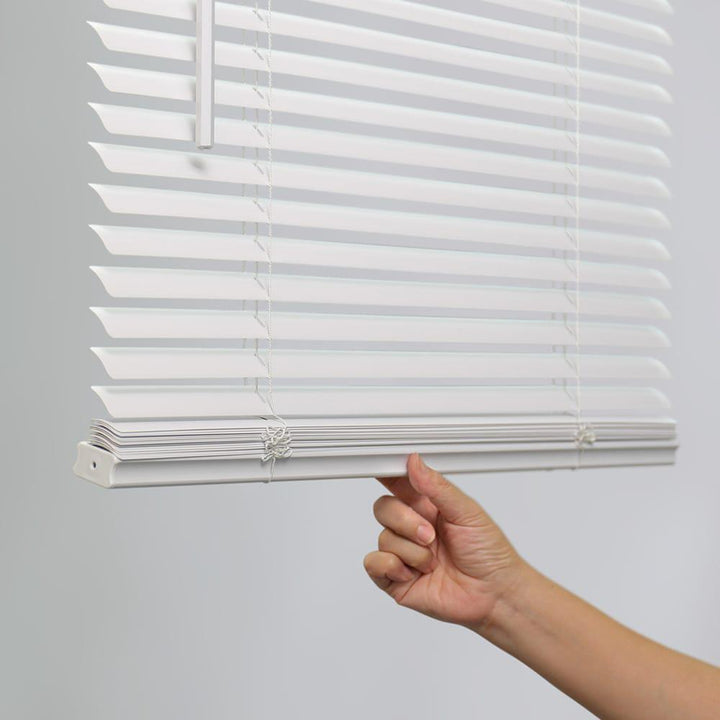 Light Filtering 1-in Slat Width 34-in X 64-in Cordless White Vinyl Light Mini