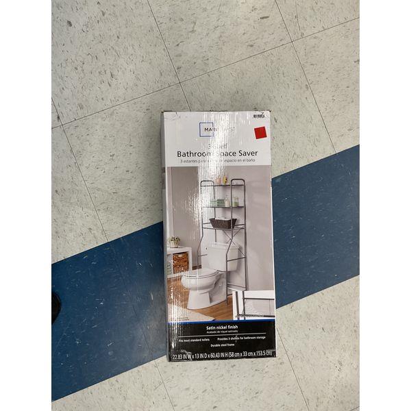 Mainstays Bathroom Space Saver - 3 Shelves, Satin Nickel Finish Retail $50.00
