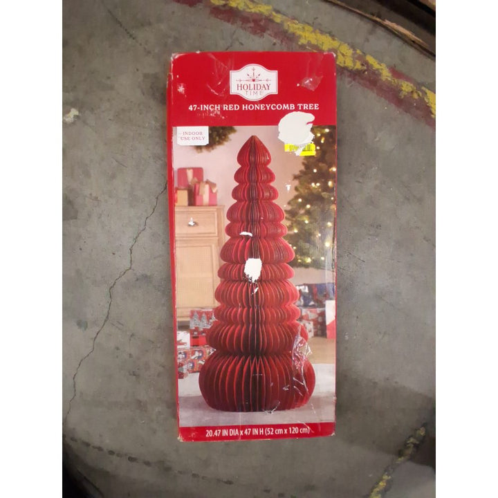 Holiday Time 47-Inch Red Honeycomb Tree, Indoor Use Retail $30.00
