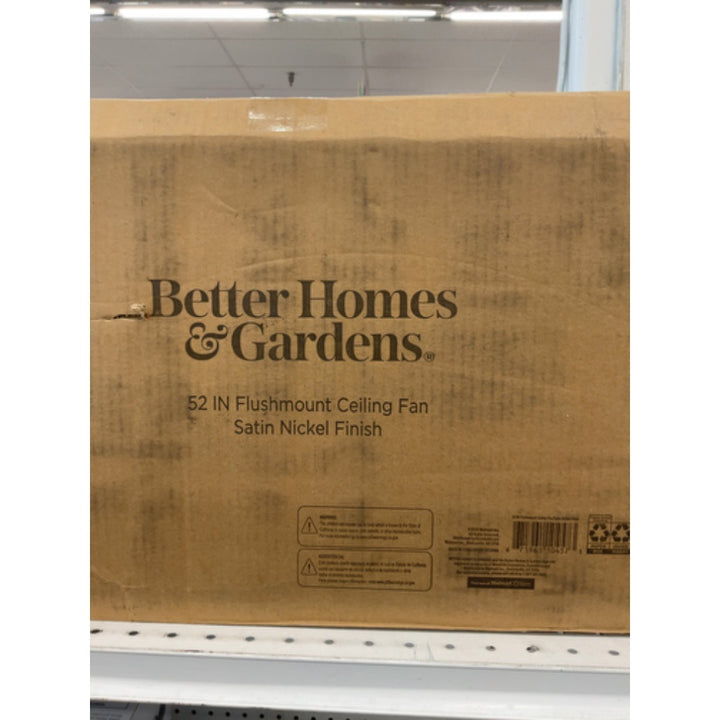 Better Homes & Gardens Wyndham 52   Brushed Nickel Classic E26/ST19 LED Hugger Ceiling Fan