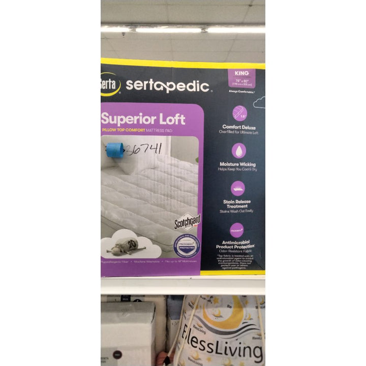 Sertapedic Superior Loft Mattress Pad  White  King