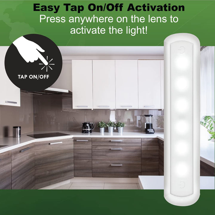 Ecolight LED Battery-Operated Bar Light - White, RGB Color Changing or 4000K White, Tap on/Off, auto Off Timer, dimmable, 80 Lumens Each with IR Remote