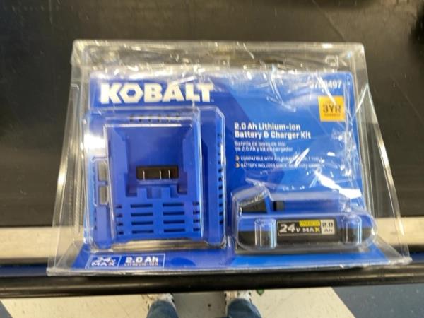 Kobalt 2.0 Ah Lithium-Ion Battery & Charger Kit, 24V Max, Compatible, Battery Included Retail $79.00