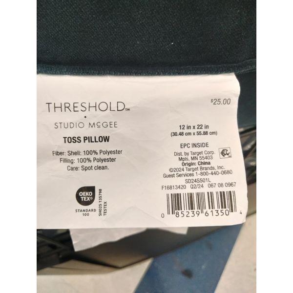 Threshold Studio McGee Toss Pillow - 12 x 22, Decorative, Polyester, Blue Retail $25.00
