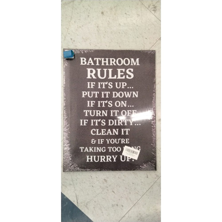 Funny Quote Bathroom Rules Canvas Wall Art Prints Rustic Farmhouse Bathroom Themed Art Decor for Office Home Bathroom Restroom Toilet,Housewarming Gifts,11Ã¢â‚¬Âx14Ã¢â‚¬ÂInch Paintings Art Decor(251)