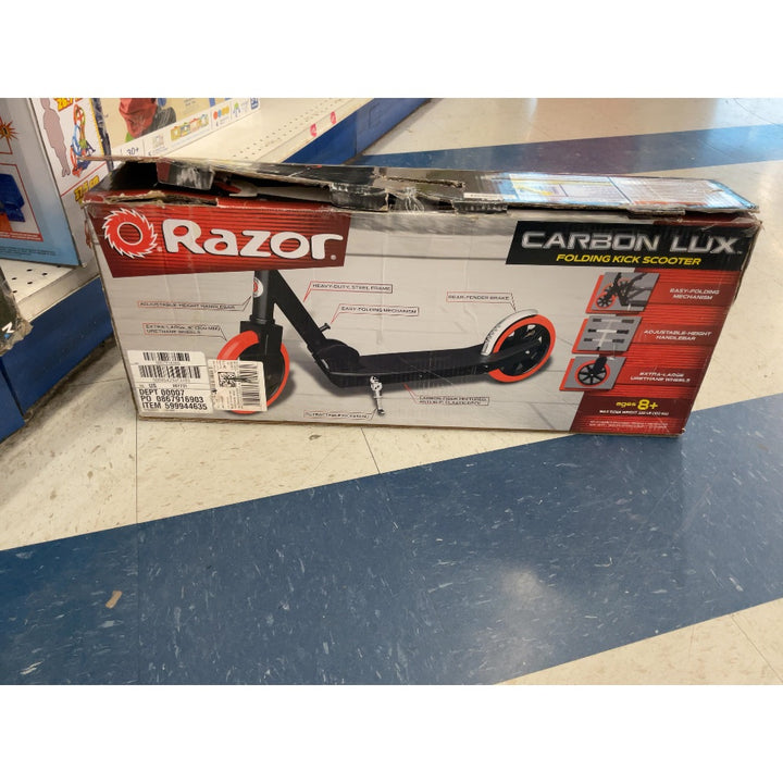 Razor Carbon Lux Folding Kick Scooter - Adjustable Height, Easy Folding
