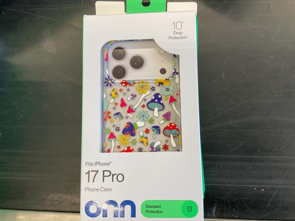 onn 17 Pro Phone Case, Mushroom Print, 10' Drop Protection Retail $15.00