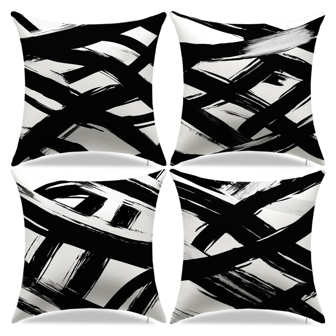 YAJTJX Marble Texture Sofa Throw Pillow Covers Blue Gray and Gold Decorative Pillow Covers 18x18 lnch Set of 4 Home Decor Living Room Sofa Couch Bed Cushion Cover Pillowcase Retail $26.00