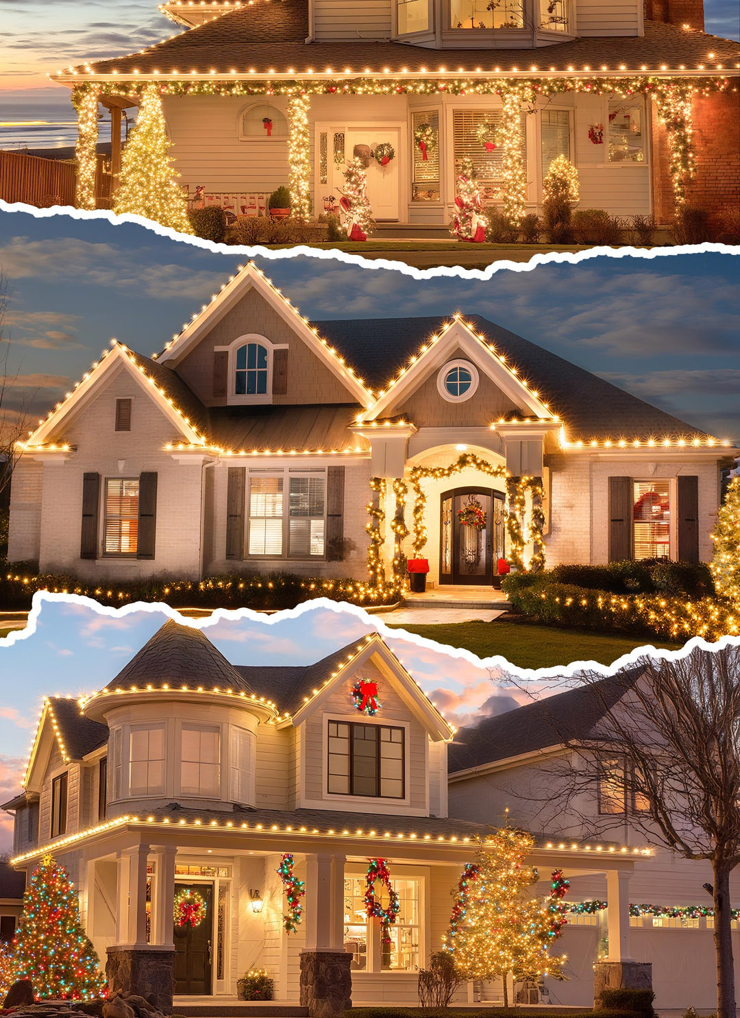Brightown Christmas Light Clips for Outside, 100 Pack Roof Clips for C7 C9 Mini String Lights, Universal Gutter and Shingle Holiday Light Clip Set, for Christmas Decorations, White