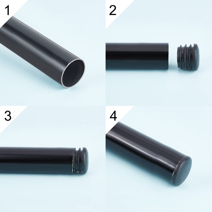 GORGECRAFT 20 Pieces 1In Round Plastic Plugs Black End Caps Plug Pipe Tubing End Cap Chair Leg Inserts for Metal Legs Fences Glide Protection from Chair Legs and Furniture, Column