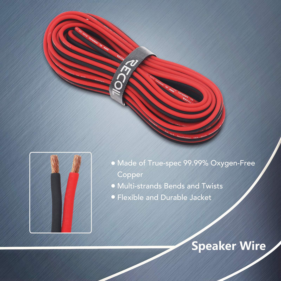 Recoil PCK8 True 8 Gauge 99.99% Oxygen Free Copper Complete Amplifier Wiring Kits, Subwoofer Installation Wiring Wire