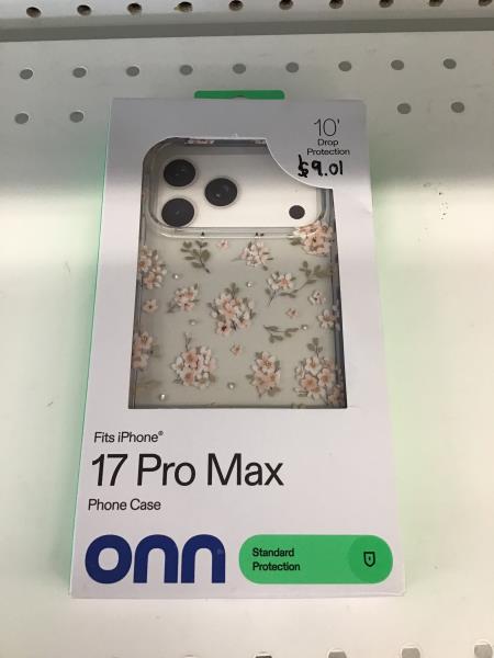 onn 17 Pro Max Phone Case - 10' Drop Protection, Floral Design Retail $9.00