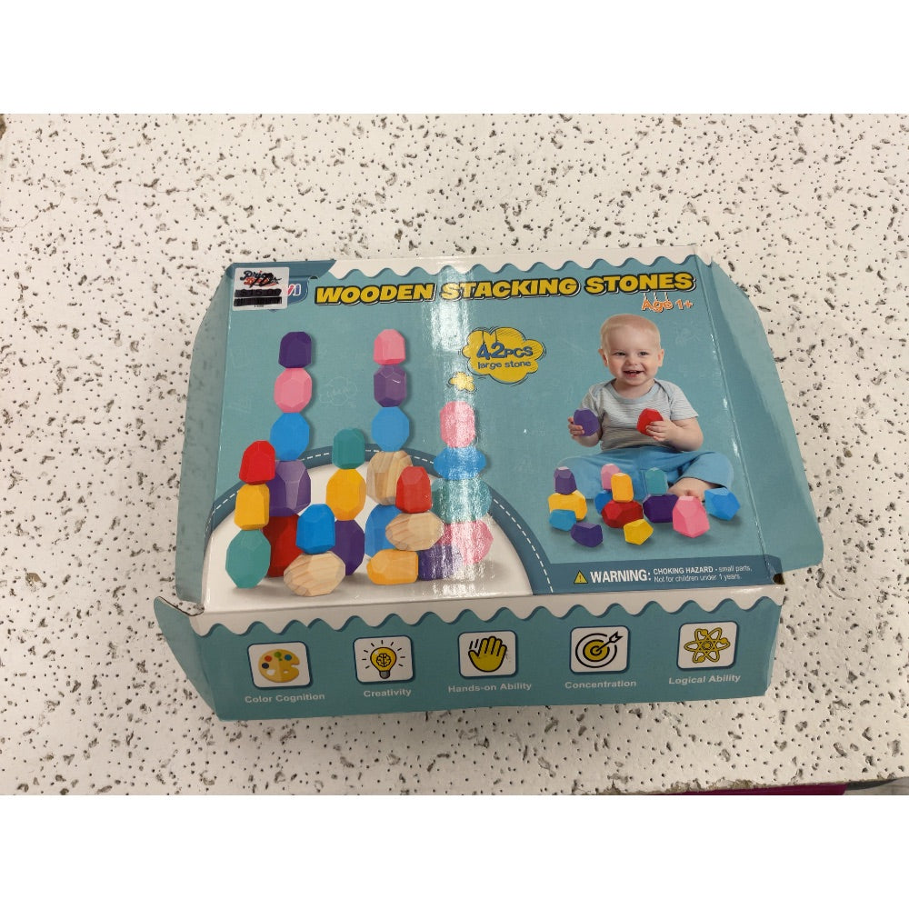 Wooden Stacking Stones, 42 Pcs, Large Stones