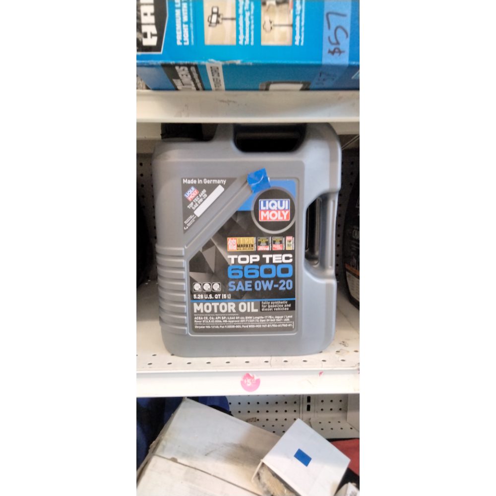 Liqui Moly Top Tec 6600 SAE 0W-20 | Fully synthetic engine oil | 5 Liter | SKU: 22046