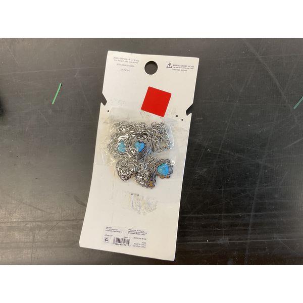 No Brand Necklace - Heart & Turquoise Accents, Silver Chain