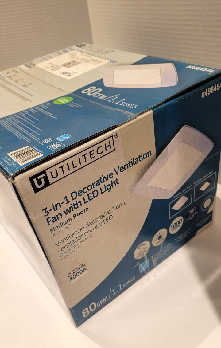 Utilitech Ventilation Fan 1-Sone 150-CFM Lighted Vent Fan Bathroom Fan