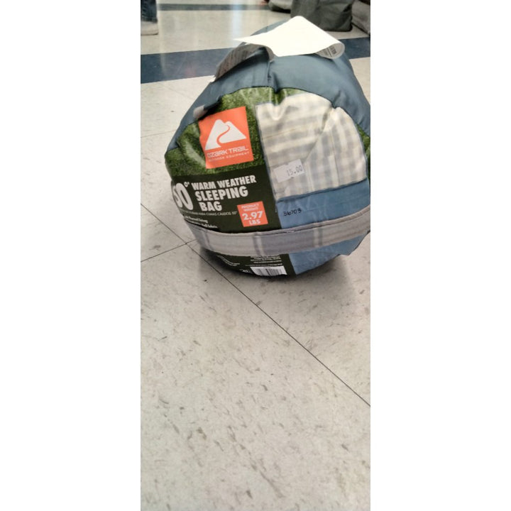 Ozark Trail 50F Flannel Lined Rectangle Adult Sleeping Bag - Blue (75  X 33 )