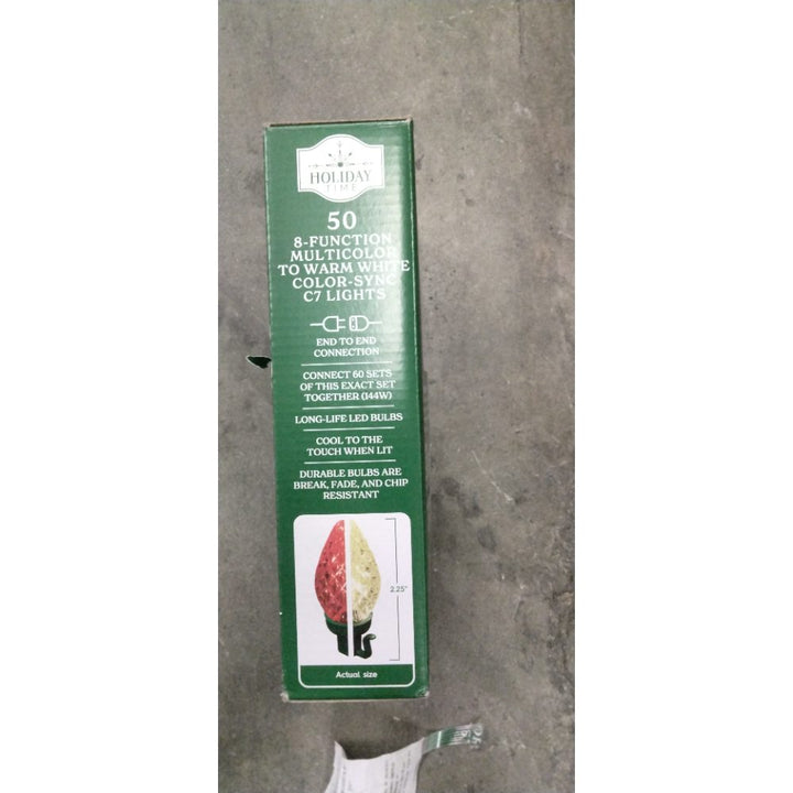Holiday Time 50 C7 Lights - 8-Function, Multicolor to Warm White, Color-Sync, LED, Indoor/Outdoor Retail $25.00