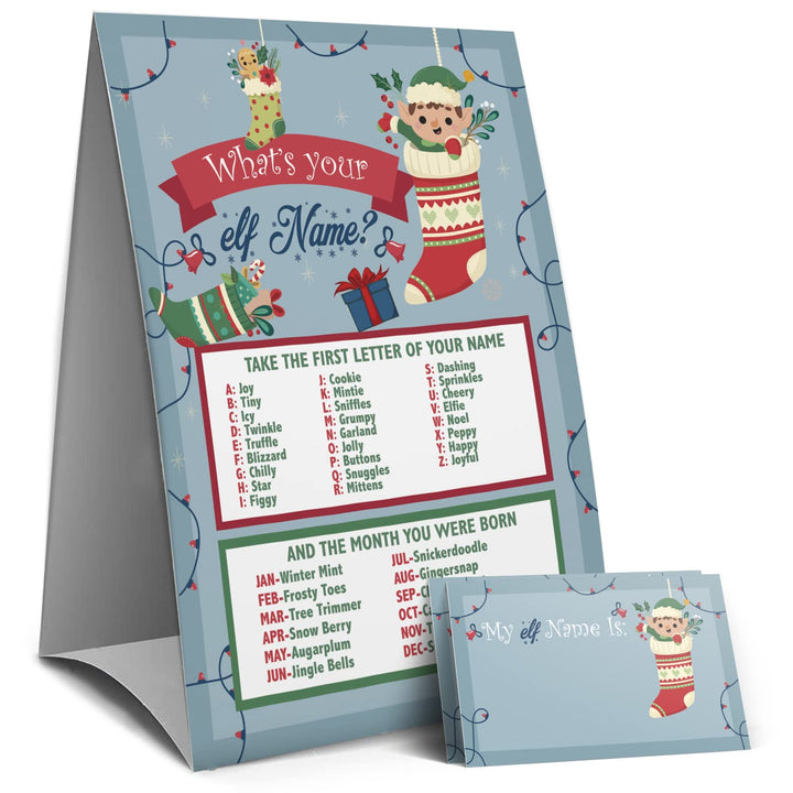 Christmas Games Sign - What's Your Elf Name Game, Christmas games for families, Christmas Party Games, Holiday games(21C)