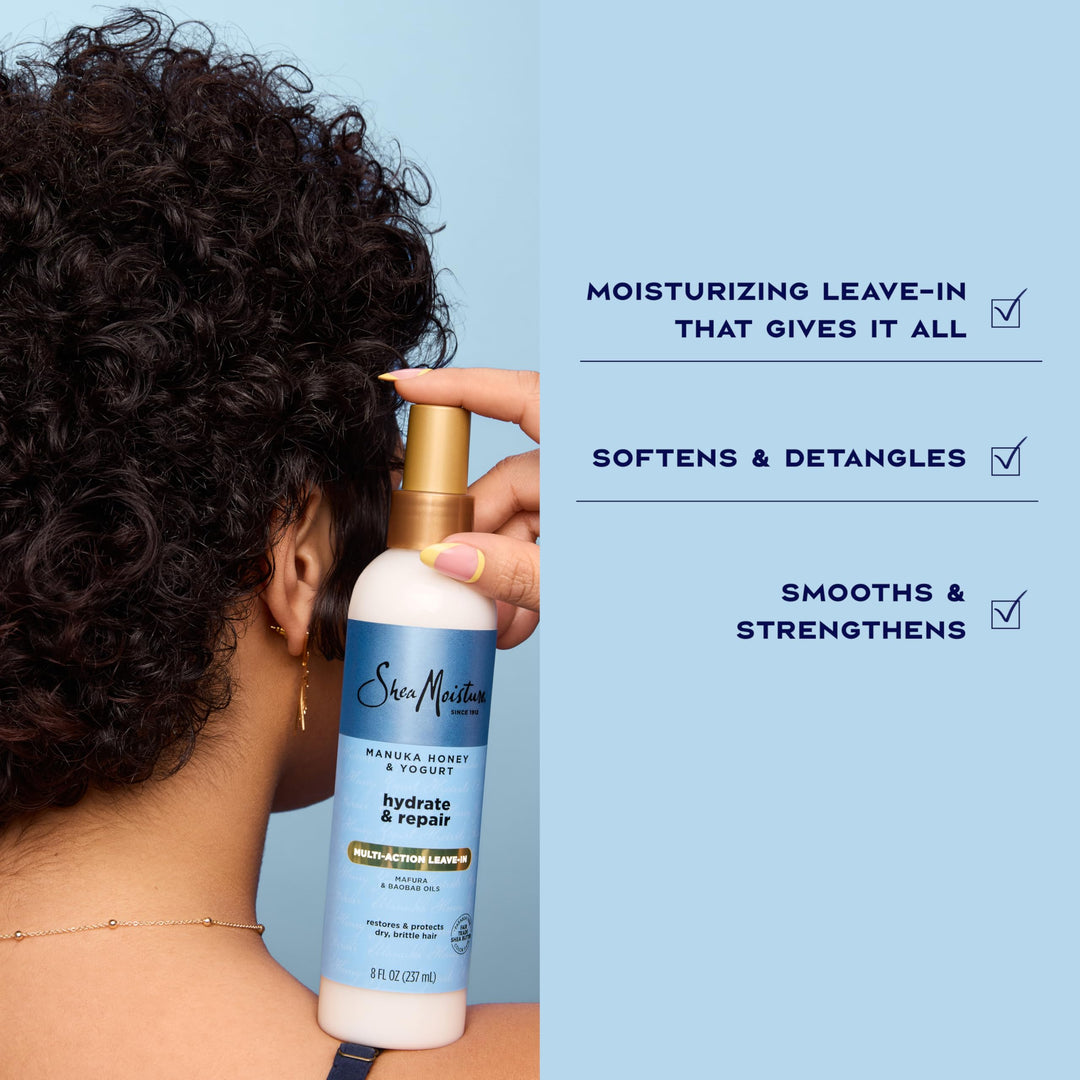 Shea Moisture Multi-Action Leave-In Conditioner Manuka Honey And Yogurt For Damaged Hair Sulfate Free Conditioner Spray 8 Oz