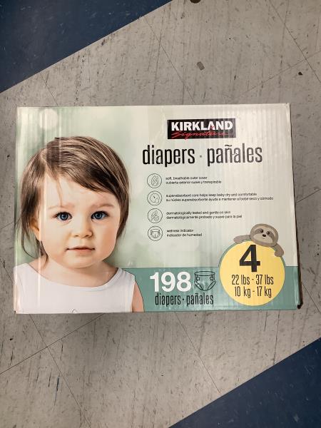 Kirkland Signature Unisex Stage 4 Diapers 198 Count Retail $69.99