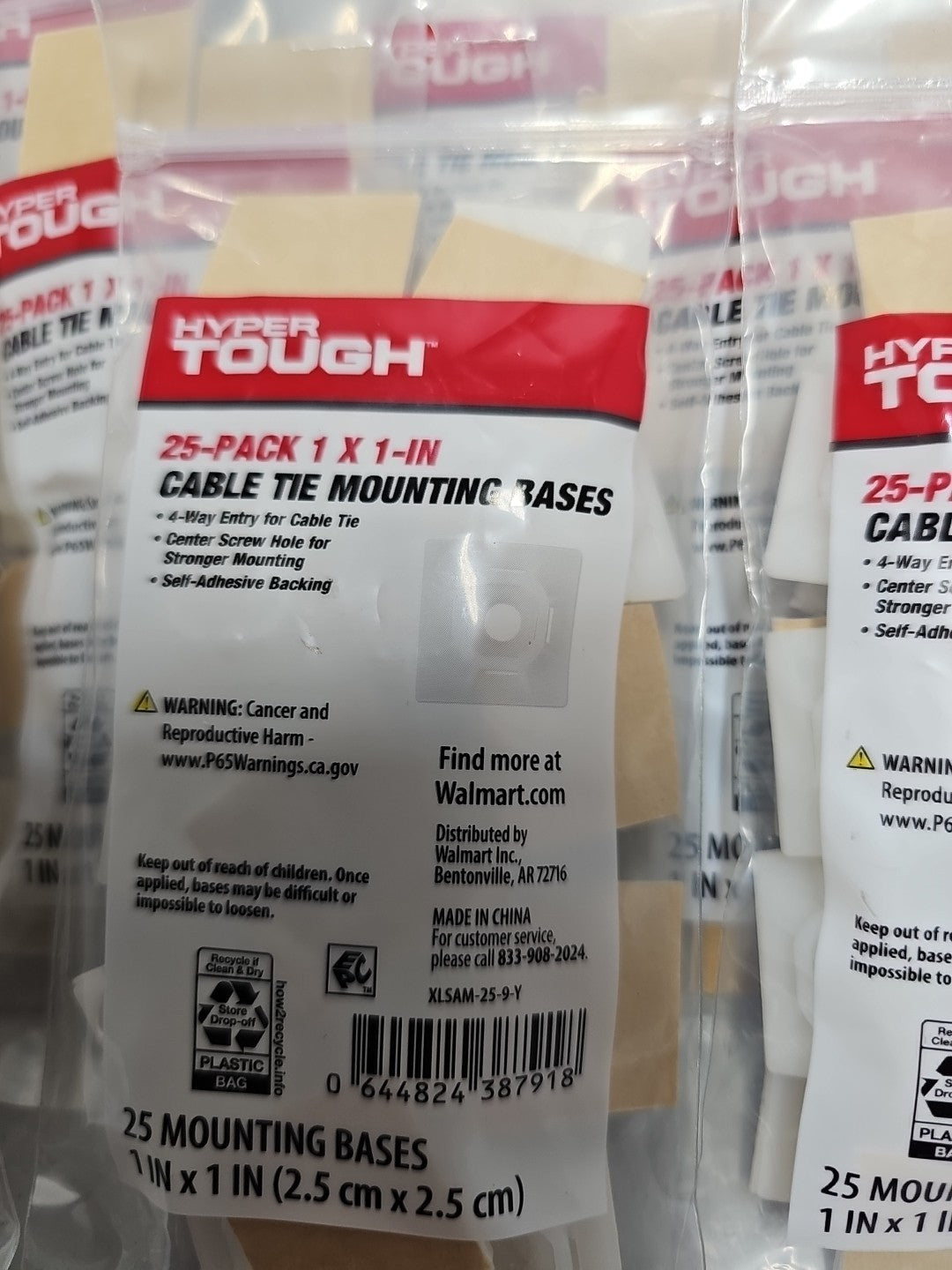 Hyper Tough 300 PCS Cable Zip Tie Holders Self-Adhesive Zip Tie Mounts Bases