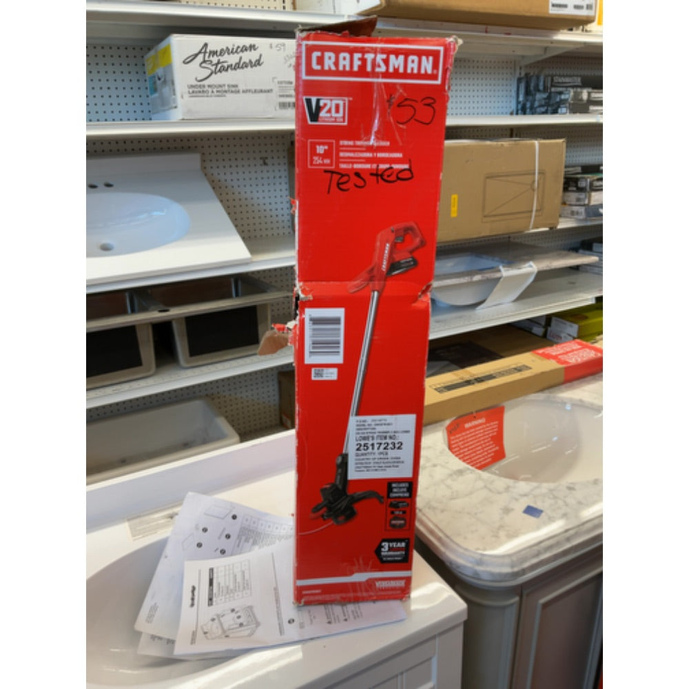 CRAFTSMAN CMCST915C1 V20* Cordless 10 in. WEEDWACKERÂ® String Trimmer and Edger Kit