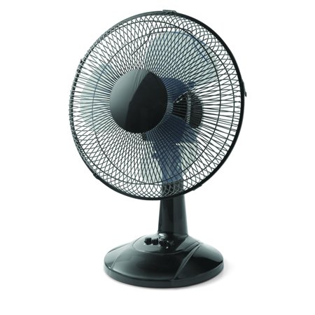 Mainstays 12  3-Speed Oscillating Table Fan  FT30-8MBB  Black
