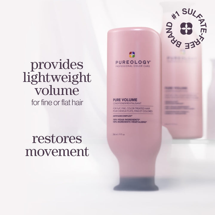 Pureology Pure Volume Conditioner - Enhances Volume and Movement, Lightweight Shampoo for Fine, Flat, Color Treated Hair, 9 Fl Oz $29.87